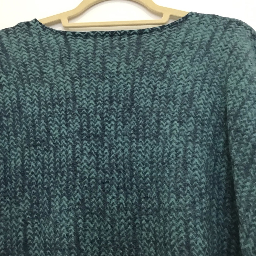 Garnet Hill Merino Wool Teal Women's Crop Sweater - Size XL - Picture 4 of 6